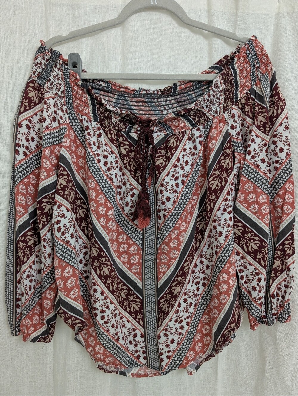 Knox Rose Boho Patchwork Peasant Top Women’s XXL